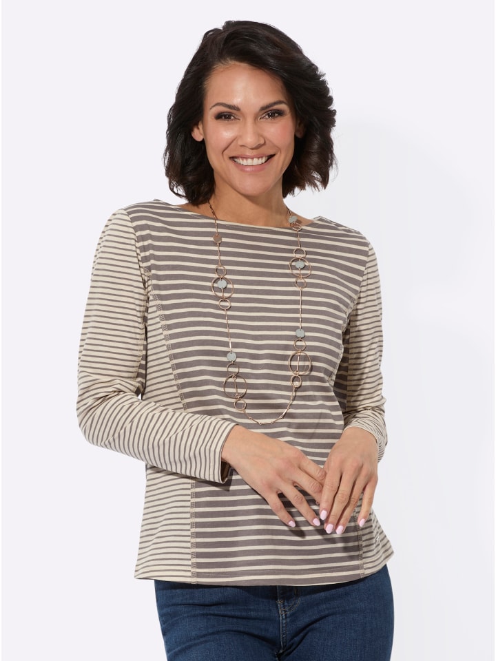 Рубашка с длинными рукавами в полоску серо-коричневого и цвета слоновой кости WITT WEIDEN
Рубашка с длинными рукавами в полоску серо-коричневого и цвета слоновой кости WITT WEIDEN