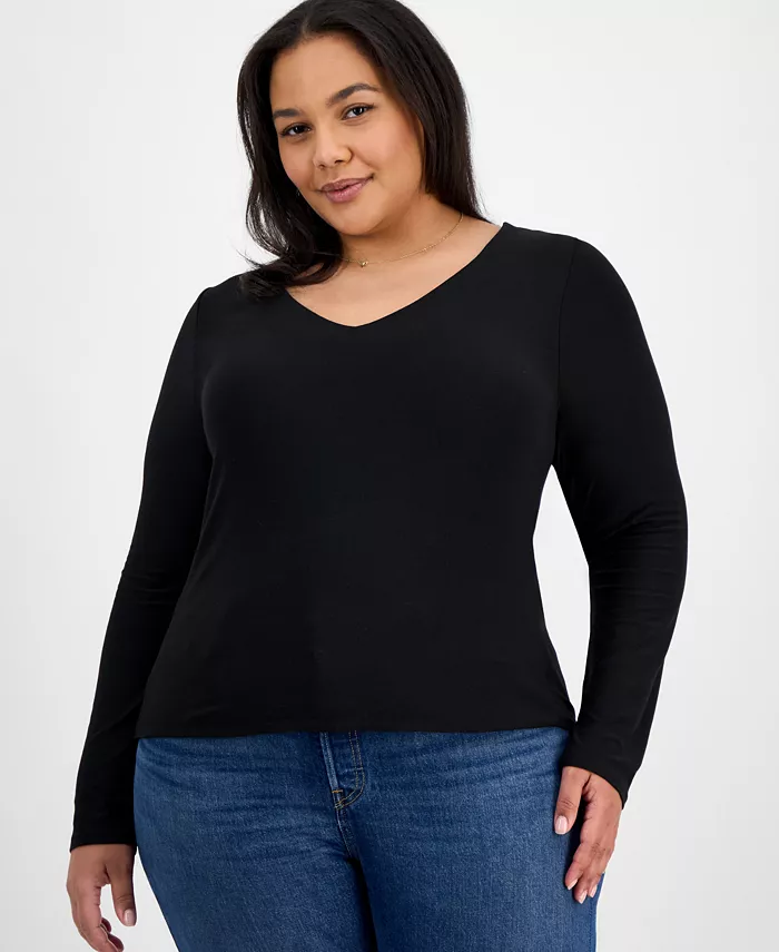 Модный двухслойный топ больших размеров с V-образным вырезом 7th & Hudson, черный
Модный двухслойный топ больших размеров с V-образным вырезом 7th & Hudson, черный