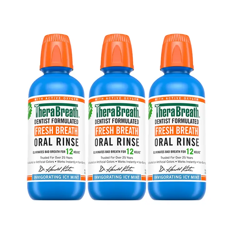 THERABREATH Освежающая жидкость для полоскания рта Cool Mint, мятная, 473 мл*3
THERABREATH Освежающая жидкость для полоскания рта Cool Mint, мятная, 473 мл*3