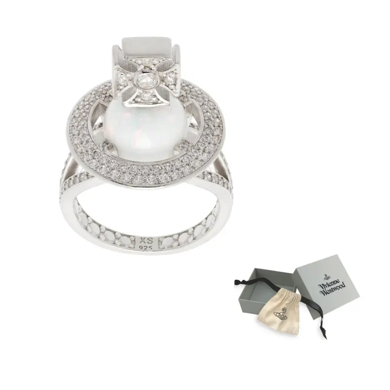 Vivienne Westwood Кольцо из стерлингового серебра 925 с кристаллами и переливающимся камнем, мужское, серебряное
Vivienne Westwood Кольцо из стерлингового серебра 925 с кристаллами и переливающимся камнем, мужское, серебряное