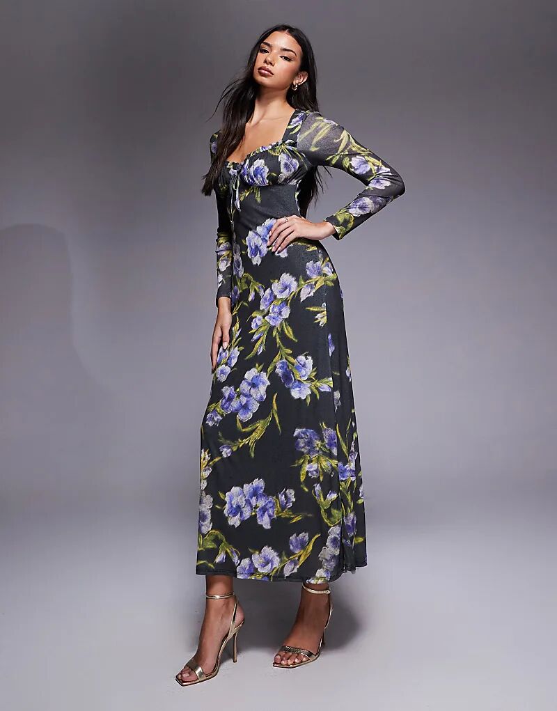 Платье миди с длинными рукавами и черным цветочным принтом ASOS DESIGN
Платье миди с длинными рукавами и черным цветочным принтом ASOS DESIGN