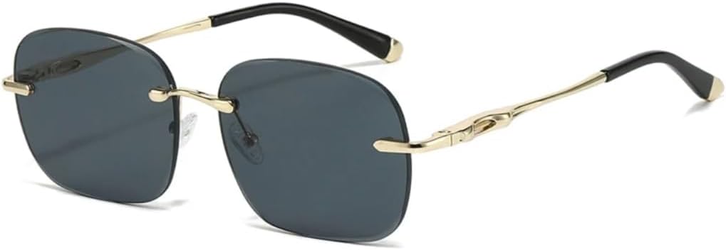 Ретро-солнцезащитные очки квадратной формы без оправы для женщин, модные, с прозрачными линзами с градиентом цвета океана, защита от УФ-излучения UV400. Мужские солнцезащитные очки в тренде TVTBBVV, Golden Grey
Ретро-солнцезащитные очки квадратной формы без оправы для женщин, модные, с прозрачными линзами с градиентом цвета океана, защита от УФ-излучения UV400. Мужские солнцезащитные очки в тренде TVTBBVV, Golden Grey