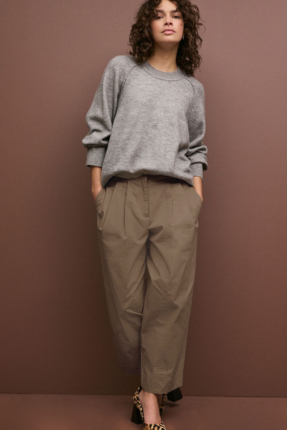 Брюки бочонки из хлопка Next, зеленый
Брюки бочонки из хлопка Next, зеленый