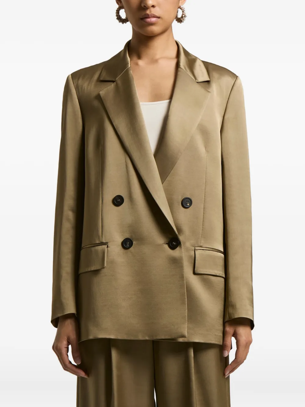 Двубортный атласный блейзер Peserico, зеленый
Двубортный атласный блейзер Peserico, зеленый