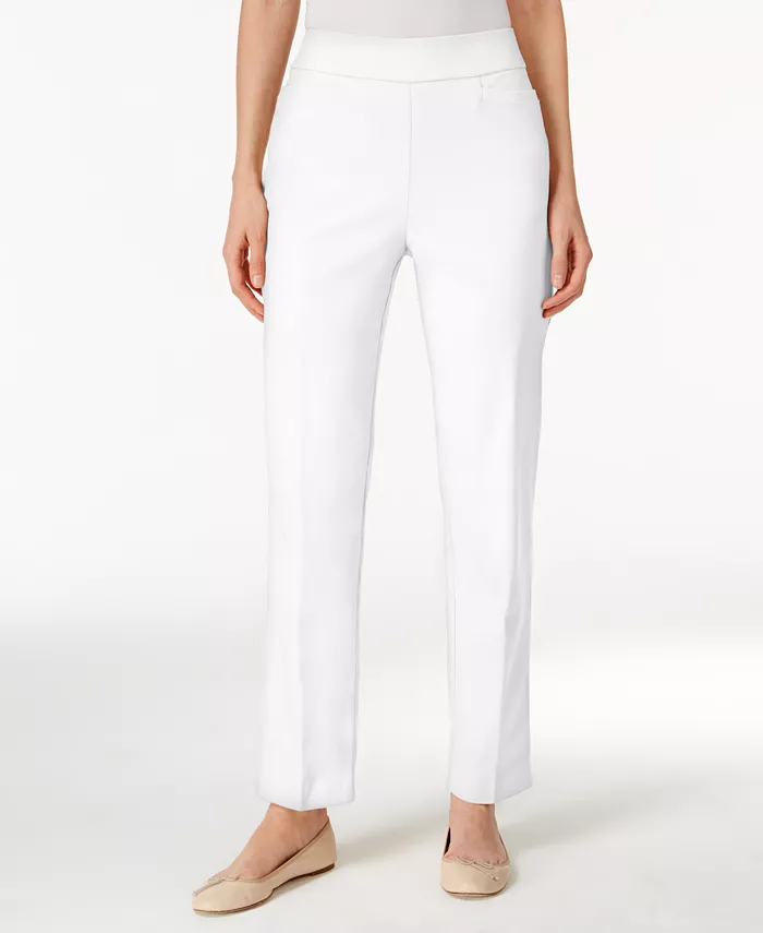 Классические элегантные брюки с зауженным силуэтом на резинке Alfred Dunner, белый
Классические элегантные брюки с зауженным силуэтом на резинке Alfred Dunner, белый