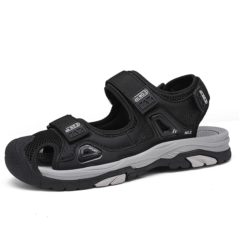 LONGYING Пляжные сандалии мужские, черно-серые
LONGYING Пляжные сандалии мужские, черно-серые