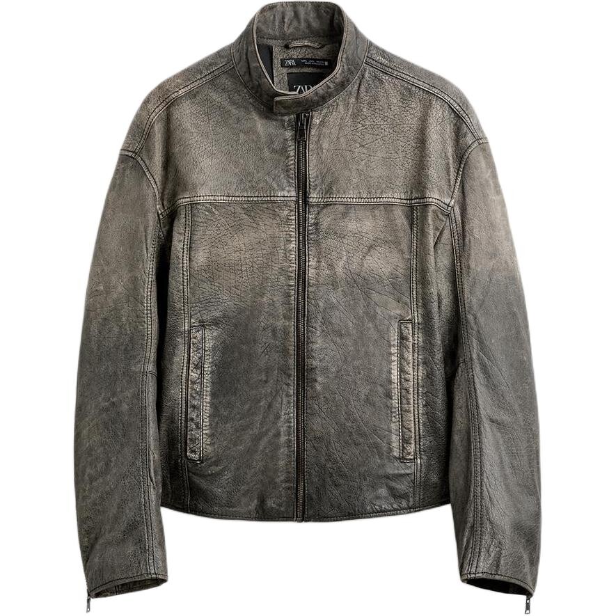 Кожаная куртка мужская мраморно-серый Zara
Кожаная куртка мужская мраморно-серый Zara