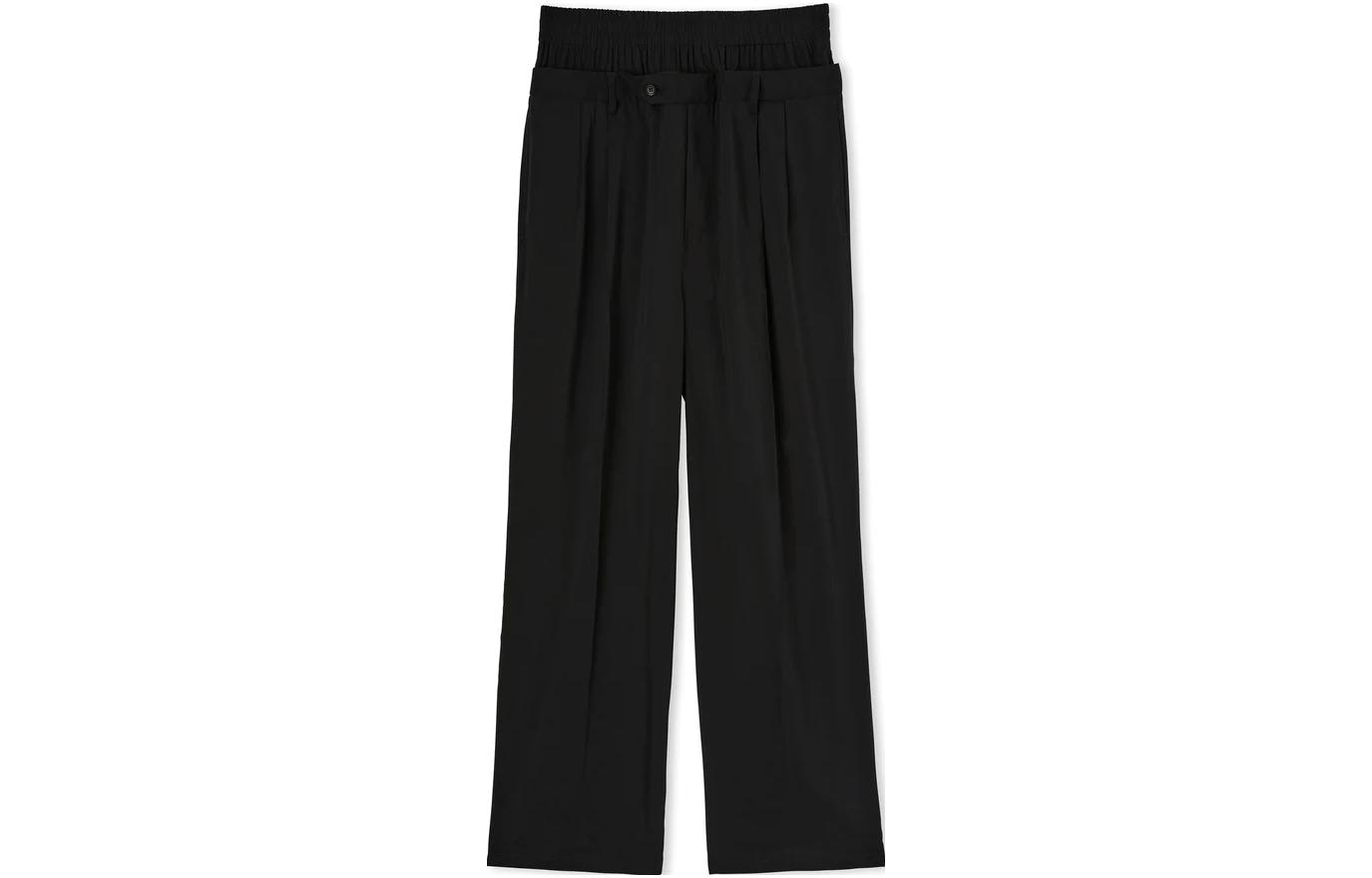 Широкие брюки с двойной талией MSGM, черный
Широкие брюки с двойной талией MSGM, черный