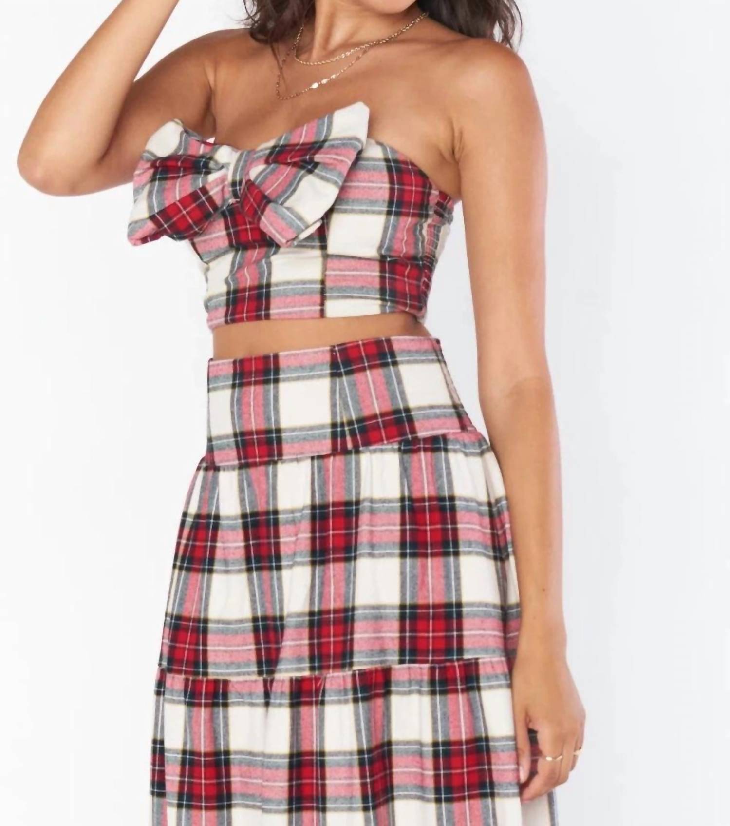 Топ с бантом в зимнюю клетку Show Me Your Mumu, цвет winter plaid
Топ с бантом в зимнюю клетку Show Me Your Mumu, цвет winter plaid