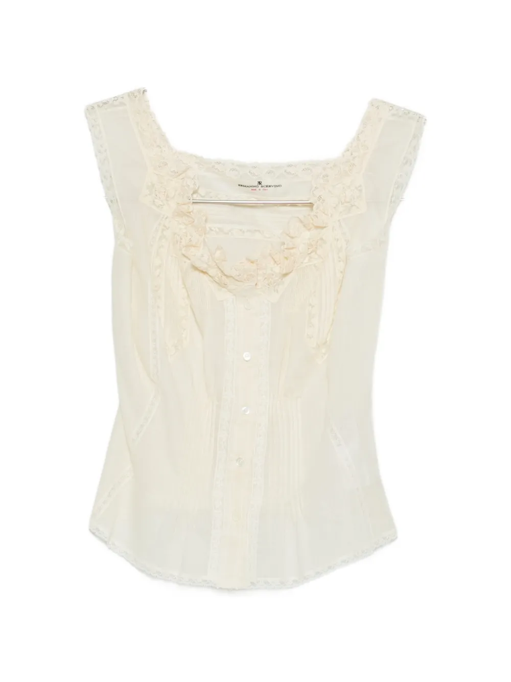 Рубашка с кружевной отделкой Ermanno Scervino, бежевый
Рубашка с кружевной отделкой Ermanno Scervino, бежевый