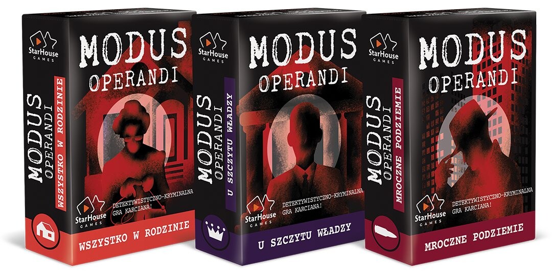 Набор из 3-х игр, MODUS OPERANDI, карточная игра, StarHouse Games
Набор из 3-х игр, MODUS OPERANDI, карточная игра, StarHouse Games