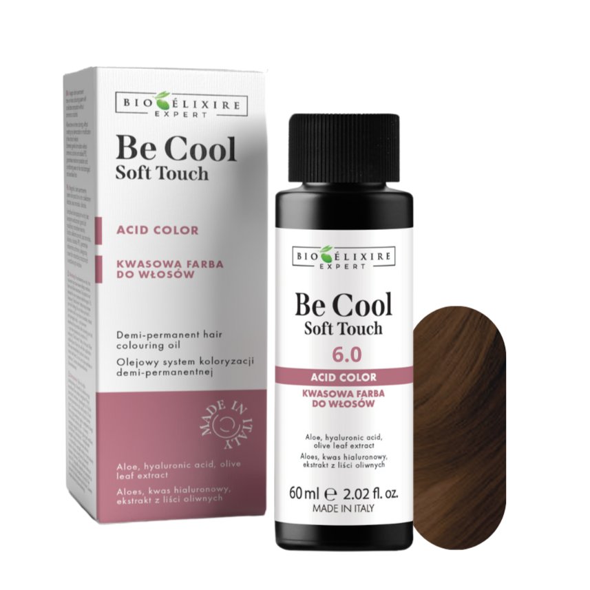 BIOELIXIRE Кислотная краска для волос Be Cool SOFT TOUCH - 6.0 Темно-русый - 60 мл
BIOELIXIRE Кислотная краска для волос Be Cool SOFT TOUCH - 6.0 Темно-русый - 60 мл