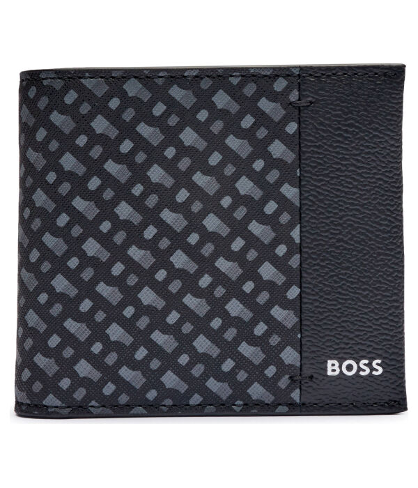 Кошелек мужской Boss с принтом, черный 
Кошелек мужской Boss с принтом, черный
