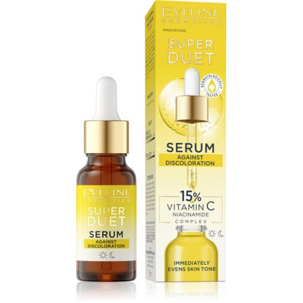 Концентрированная сыворотка Eveline Super Duet с витамином С и ниацинамидным комплексом 18 мл Eveline Face & Body Care
Концентрированная сыворотка Eveline Super Duet с витамином С и ниацинамидным комплексом 18 мл Eveline Face & Body Care