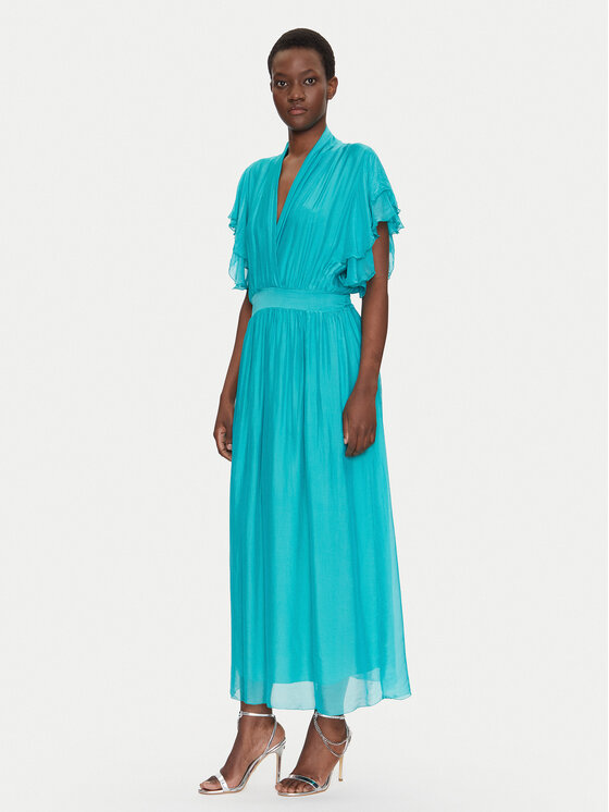 Летнее платье стандартный крой A207W017A Dixie, бирюзовый 
Летнее платье стандартный крой A207W017A Dixie, бирюзовый