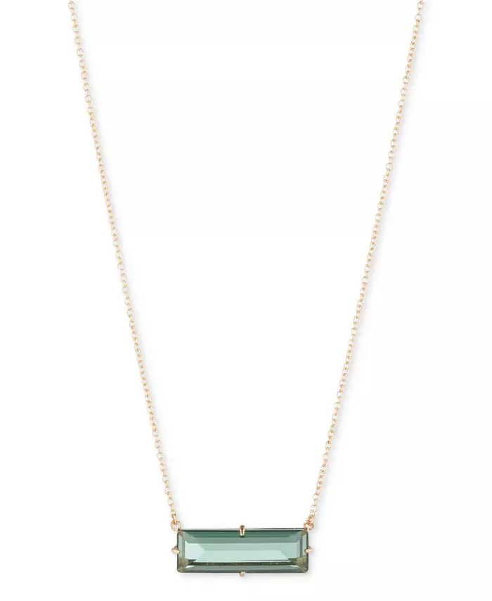 Ожерелье с подвеской из камня багетной огранки, 16 дюймов + удлинитель 3 дюйма Lauren Ralph Lauren, зеленый 
Ожерелье с подвеской из камня багетной огранки, 16 дюймов + удлинитель 3 дюйма Lauren Ralph Lauren, зеленый