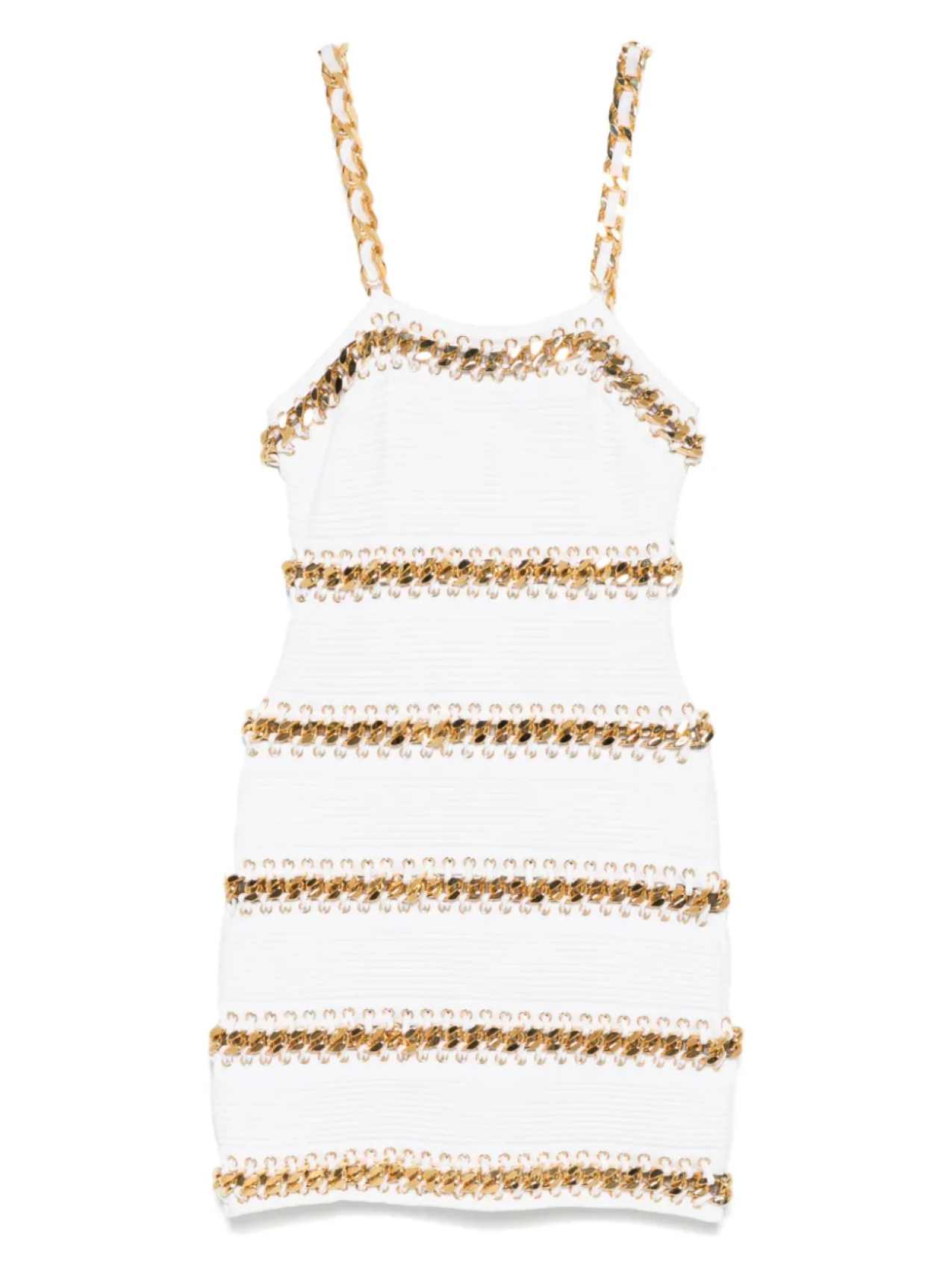 Balmain платье мини в полоску, белый
Balmain платье мини в полоску, белый