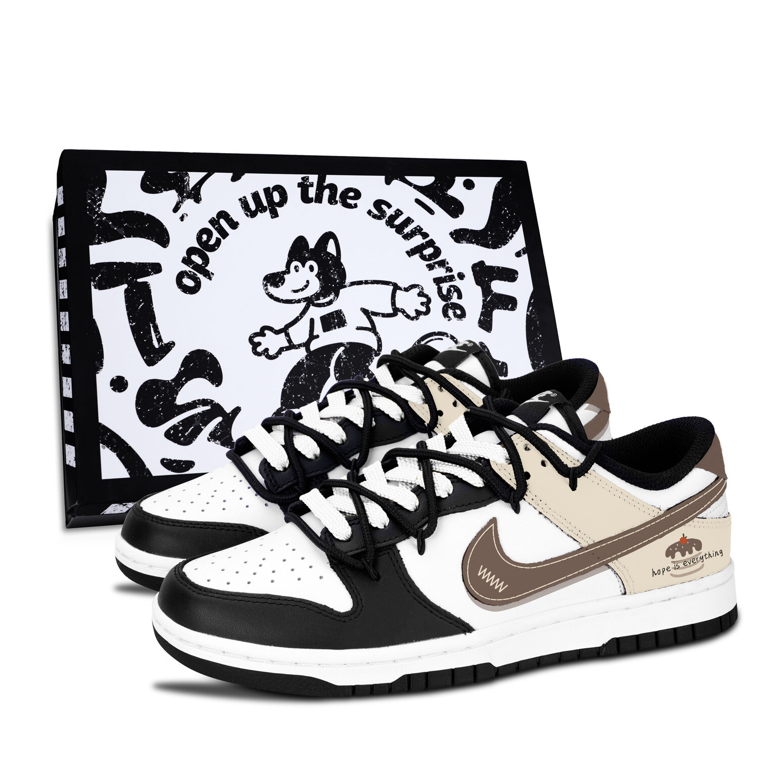 Nike Низкие кроссовки Dunk Black White, Warm Brown Qi Ya из искусственной кожи с противоскользящим и износостойким покрытием, легкой амортизацией
Nike Низкие кроссовки Dunk Black White, Warm Brown Qi Ya из искусственной кожи с противоскользящим и износостойким покрытием, легкой амортизацией