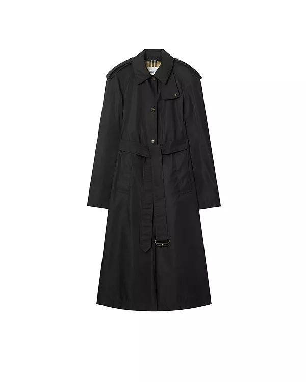 Длинное нейлоновое автомобильное пальто с капюшоном Burberry, черный
Длинное нейлоновое автомобильное пальто с капюшоном Burberry, черный