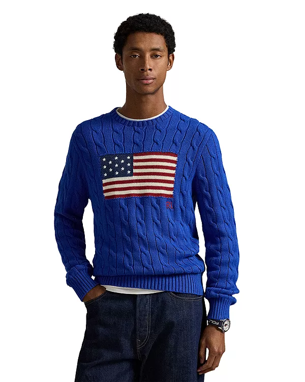 Свитер с флагом, связанный косами. Polo Ralph Lauren, синий
Свитер с флагом, связанный косами. Polo Ralph Lauren, синий
