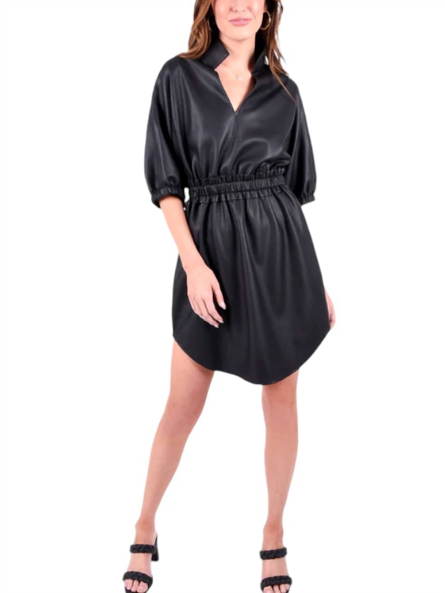 Платье Palmer из черной веганской кожи Emily McCarthy
Платье Palmer из черной веганской кожи Emily McCarthy