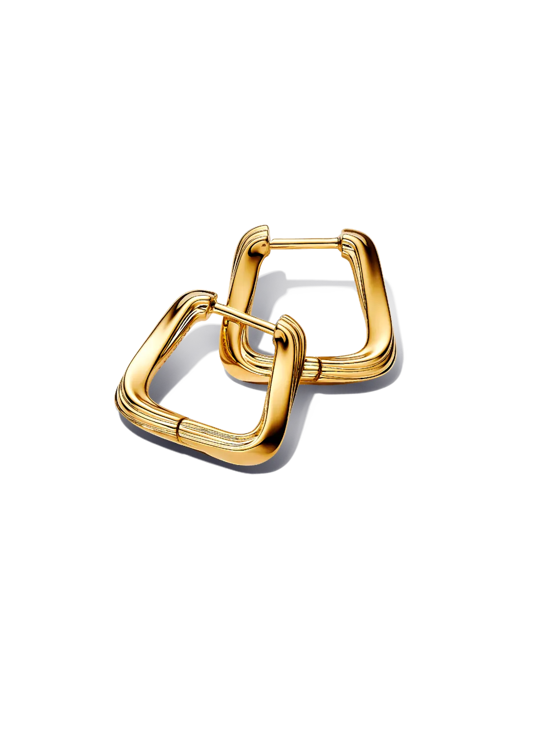 Маленькие серьги-кольца в форме витого треугольника Pandora, 14-каратное золотое покрытие
Маленькие серьги-кольца в форме витого треугольника Pandora, 14-каратное золотое покрытие