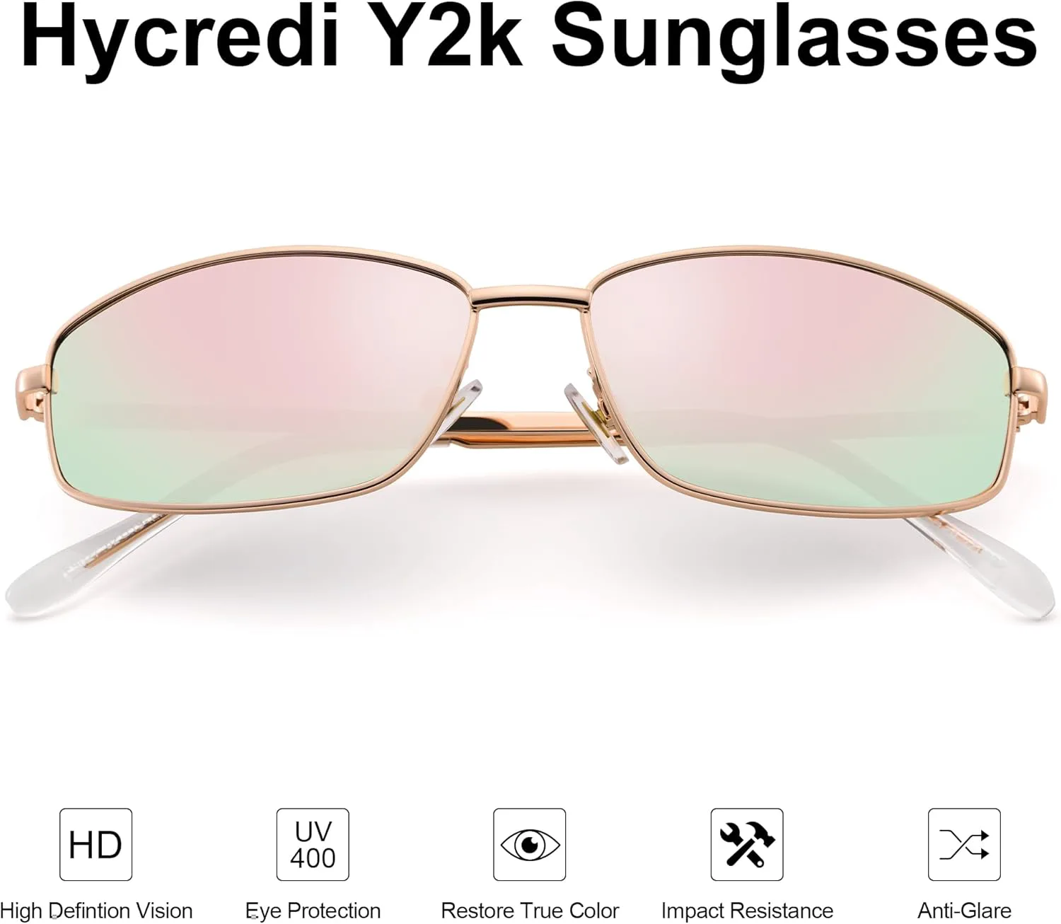 Модные солнцезащитные очки Hycredi в стиле Y2K для женщин и мужчин, стильные ретро-очки с обтекаемой формой и металлическим каркасом, Rose Gold/Pink Mirror
Модные солнцезащитные очки Hycredi в стиле Y2K для женщин и мужчин, стильные ретро-очки с обтекаемой формой и металлическим каркасом, Rose Gold/Pink Mirror