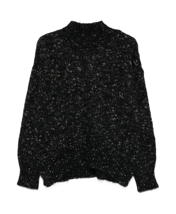 Черный шелковый и нейлоновый пуловер Alysi, черный
Черный шелковый и нейлоновый пуловер Alysi, черный