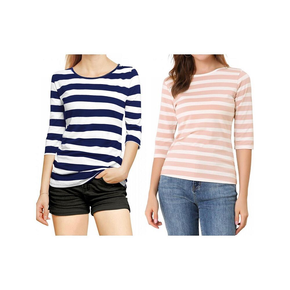 2 упаковки женских повседневных футболок с принтом и круглым вырезом с рукавами до локтя ALLEGRA K, цвет Blue And Pink White
2 упаковки женских повседневных футболок с принтом и круглым вырезом с рукавами до локтя ALLEGRA K, цвет Blue And Pink White