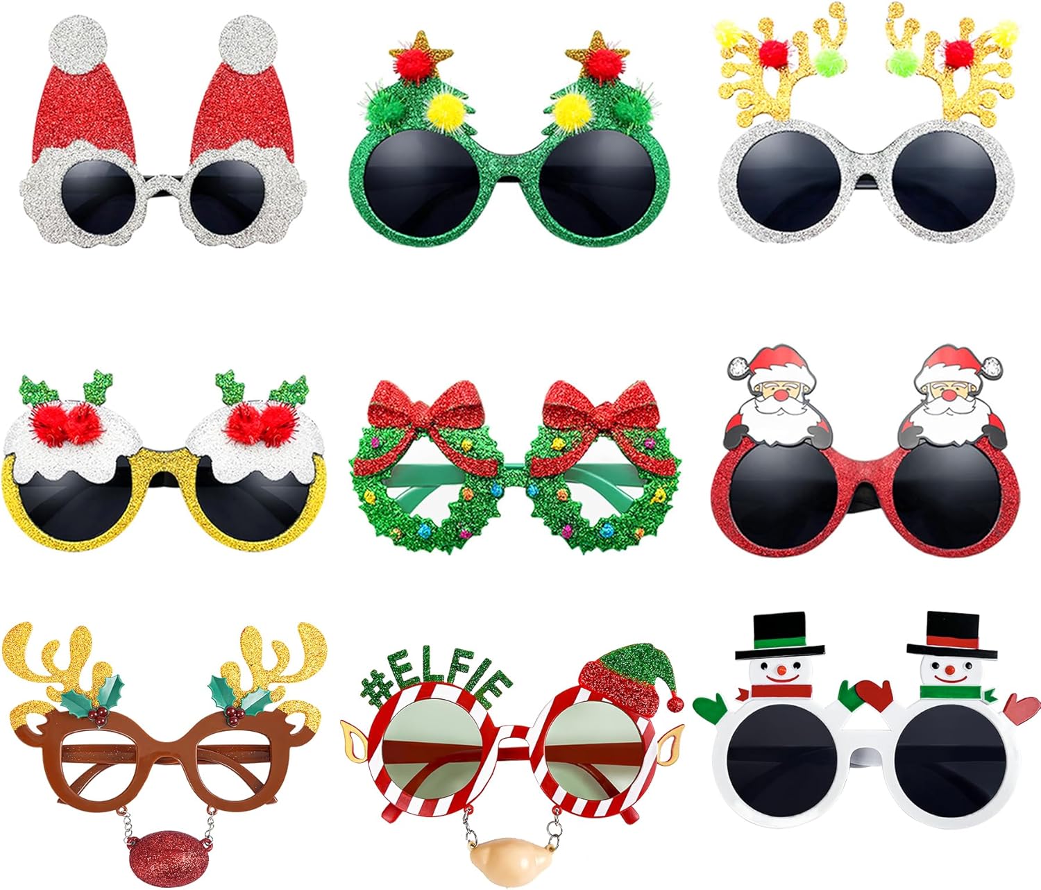 Рождественские солнцезащитные очки, забавные очки с блестками для вечеринки, праздничные очки, сувениры на Рождество, принадлежности для костюмов SUNOVELTIES, 9 Colors
Рождественские солнцезащитные очки, забавные очки с блестками для вечеринки, праздничные очки, сувениры на Рождество, принадлежности для костюмов SUNOVELTIES, 9 Colors