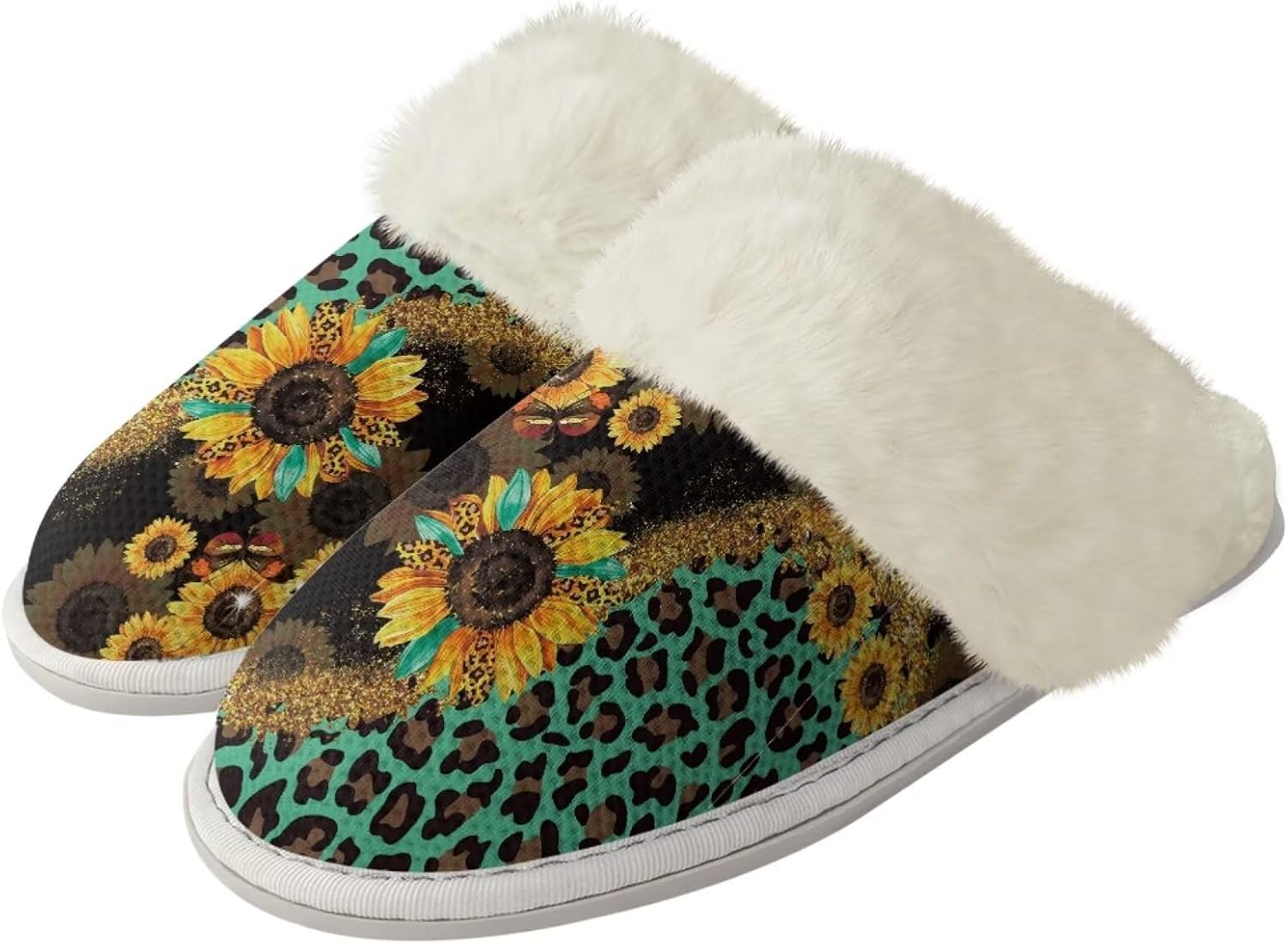 Тапочки Glomenade для женщин и мужчин с отделкой из фланели, домашние туфли с памятью формы, закрытым носком и мягкой подошвой, для использования дома и на улице, Sunflower & Leopard - Aztec Print
Тапочки Glomenade для женщин и мужчин с отделкой из фланели, домашние туфли с памятью формы, закрытым носком и мягкой подошвой, для использования дома и на улице, Sunflower & Leopard - Aztec Print