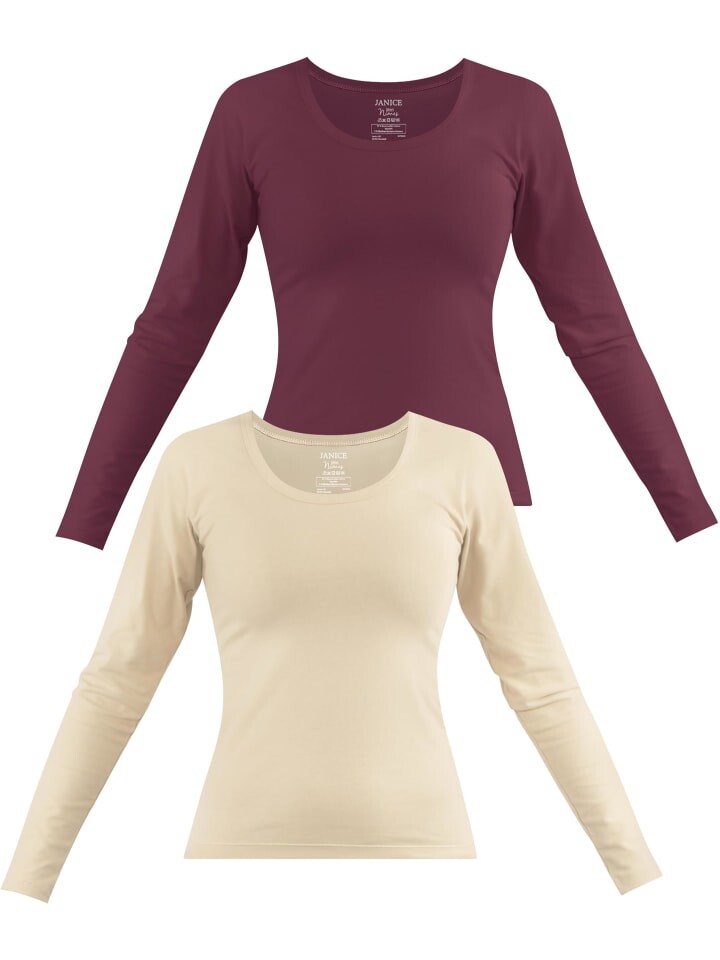 Лонгслив Janice 2 x Damen Langarmshirt Nimes, цвет Beige/Burgund
Лонгслив Janice 2 x Damen Langarmshirt Nimes, цвет Beige/Burgund
