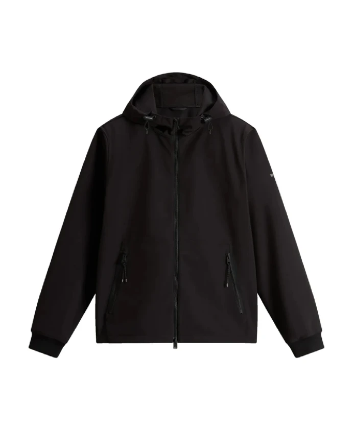 Толстовка с капюшоном из мягкой ткани на молнии Woolrich, черный
Толстовка с капюшоном из мягкой ткани на молнии Woolrich, черный