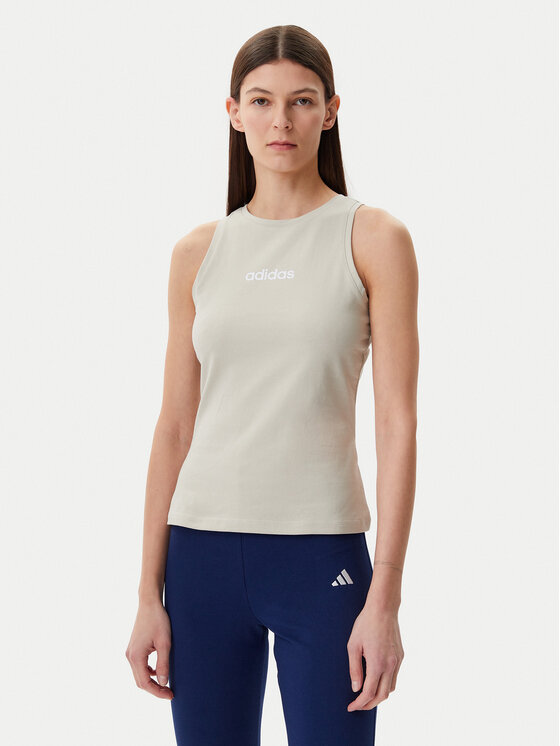 Топ облегающего кроя Essentials Linear JC5790 Adidas, бежевый 
Топ облегающего кроя Essentials Linear JC5790 Adidas, бежевый