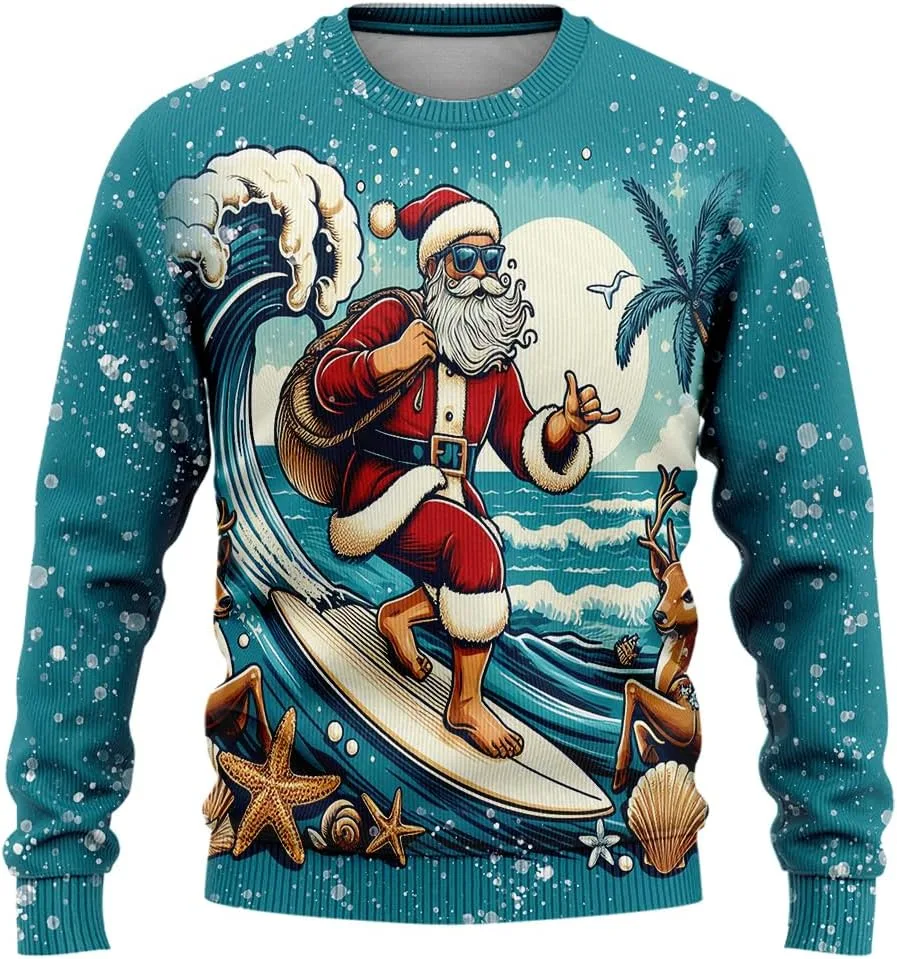 Рождественский свитер для женщин, мужская толстовка с Санта-Клаусом, экипаж Ugly Christmas Sweaters (HN-SW12) HANZSPROUT
Рождественский свитер для женщин, мужская толстовка с Санта-Клаусом, экипаж Ugly Christmas Sweaters (HN-SW12) HANZSPROUT