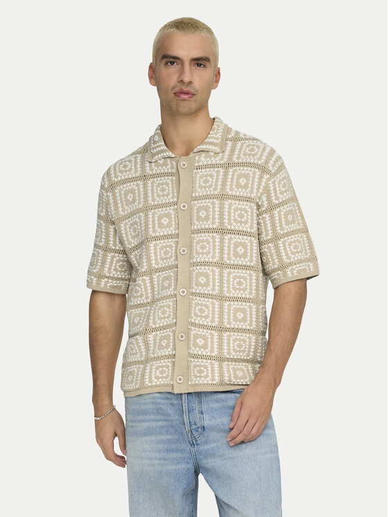 Свободная рубашка Bart 22033329 Only & Sons, бежевый 
Свободная рубашка Bart 22033329 Only & Sons, бежевый