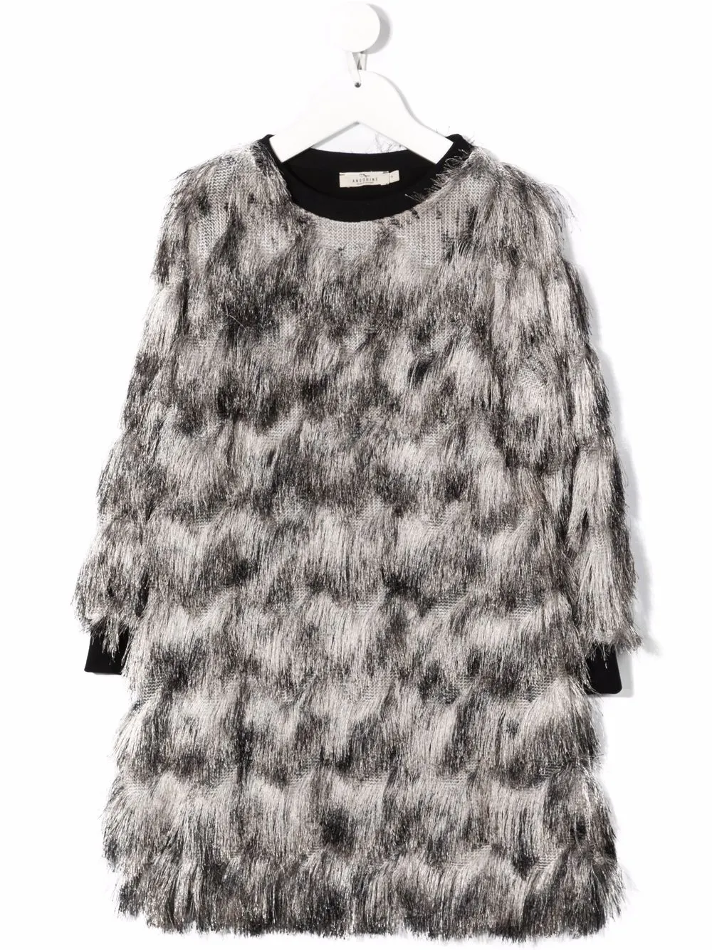 Платье с длинными рукавами и бахромой Andorine, черный 
Платье с длинными рукавами и бахромой Andorine, черный