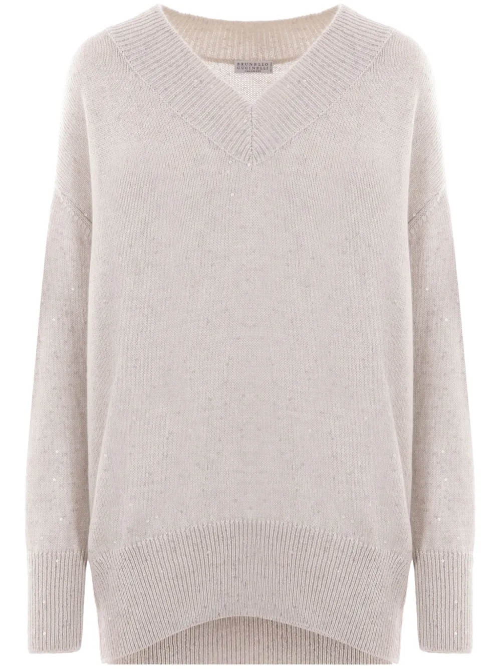 Джемпер с V-образным вырезом Brunello Cucinelli, нейтральный
Джемпер с V-образным вырезом Brunello Cucinelli, нейтральный