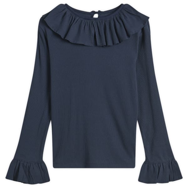 Вязаная футболка с длинными рукавами и оборками в рубчик Beams Boy, темно-синий
Вязаная футболка с длинными рукавами и оборками в рубчик Beams Boy, темно-синий