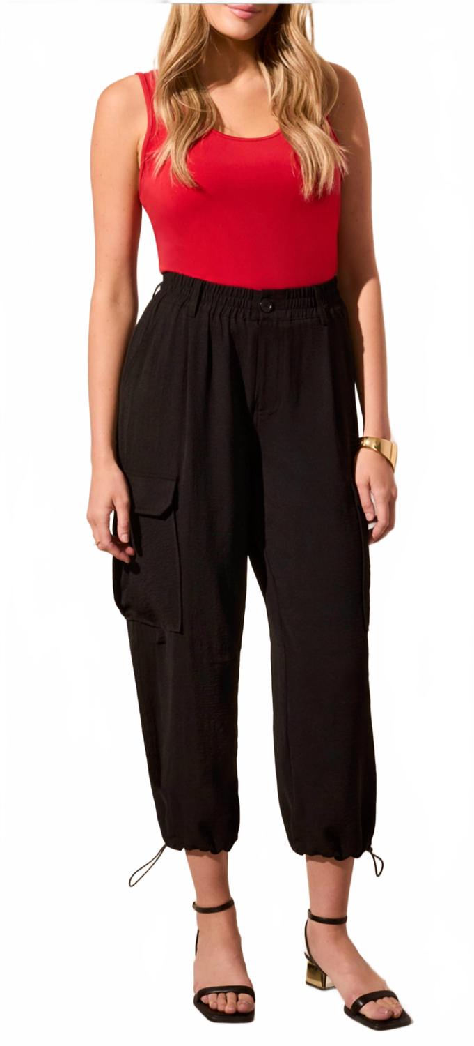 Струящиеся брюки-карго черного цвета TRIBAL
Струящиеся брюки-карго черного цвета TRIBAL