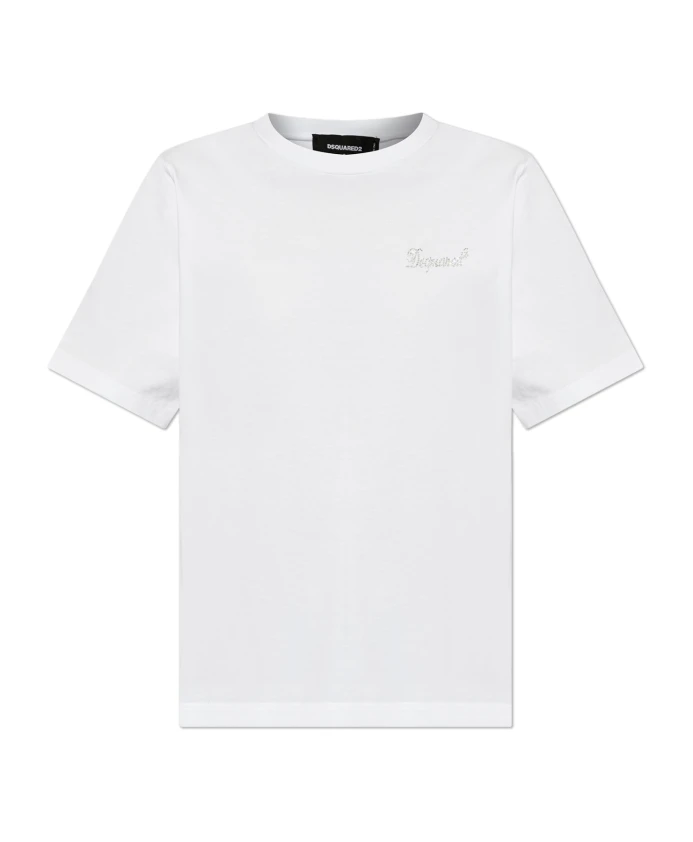Футболка с логотипом украшенная мерцающими аппликациями Dsquared2, белый
Футболка с логотипом украшенная мерцающими аппликациями Dsquared2, белый