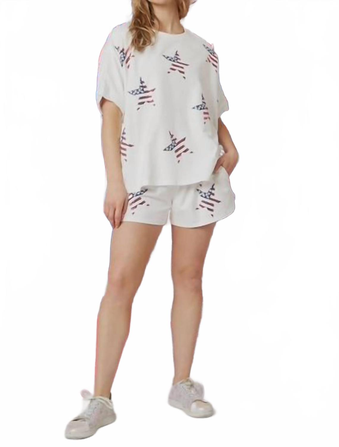 Белые шорты с пайетками Star FANTASTIC FAWN
Белые шорты с пайетками Star FANTASTIC FAWN