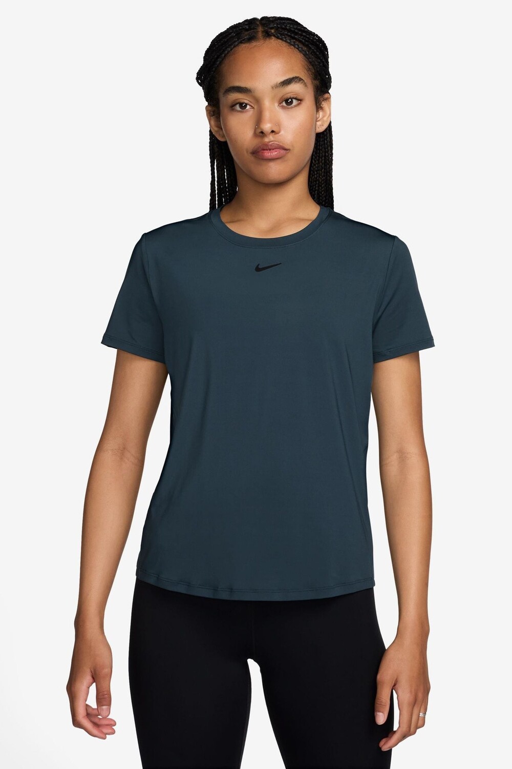 Один классический топ с короткими рукавами Dri Fit Nike, бирюзовый 
Один классический топ с короткими рукавами Dri Fit Nike, бирюзовый