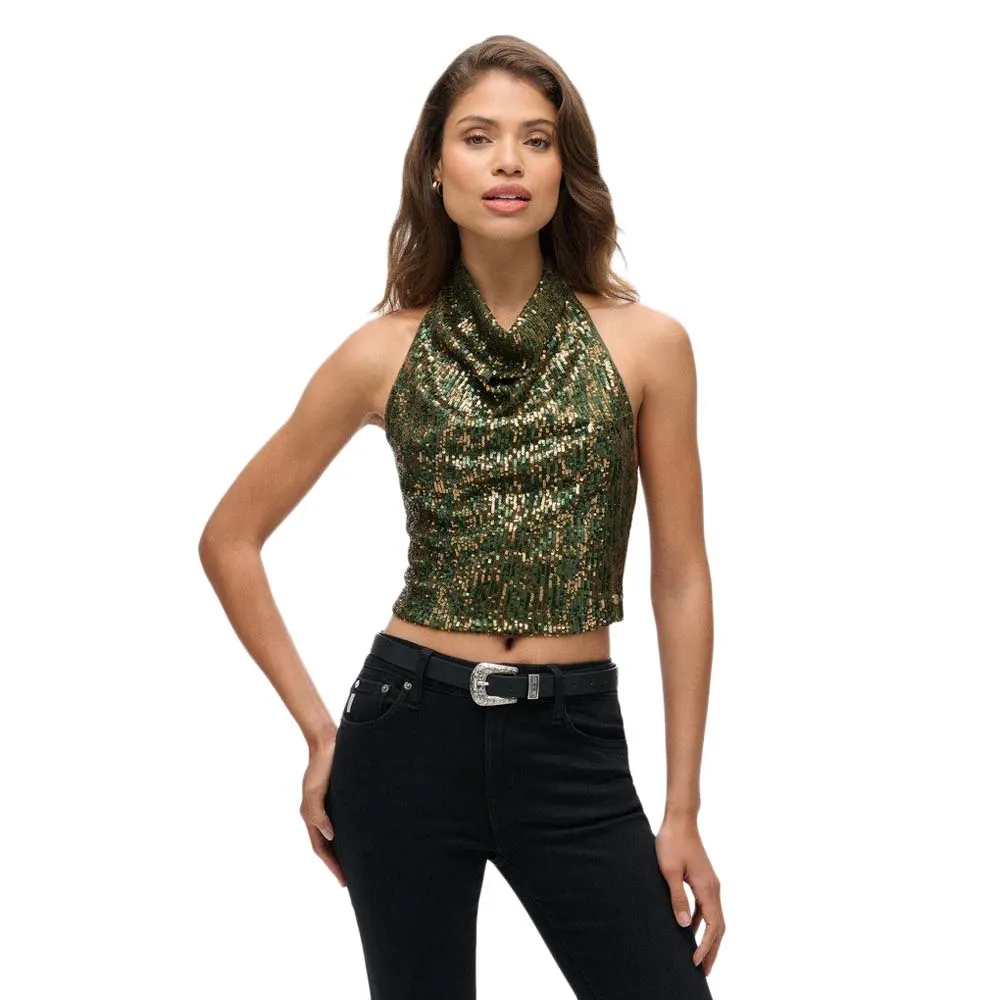 Блузка Superdry Cowl Halter Sequin sleeveless, зеленый
Блузка Superdry Cowl Halter Sequin sleeveless, зеленый