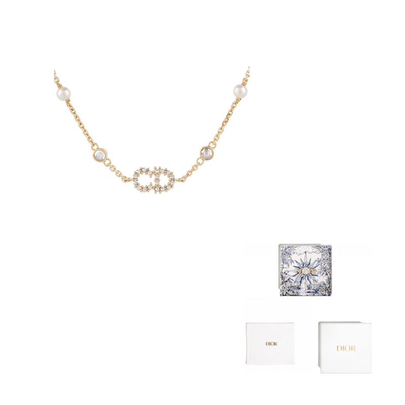 DIOR Браслет из белых бусин и искусственных кристаллов для женщин Gold
DIOR Браслет из белых бусин и искусственных кристаллов для женщин Gold
