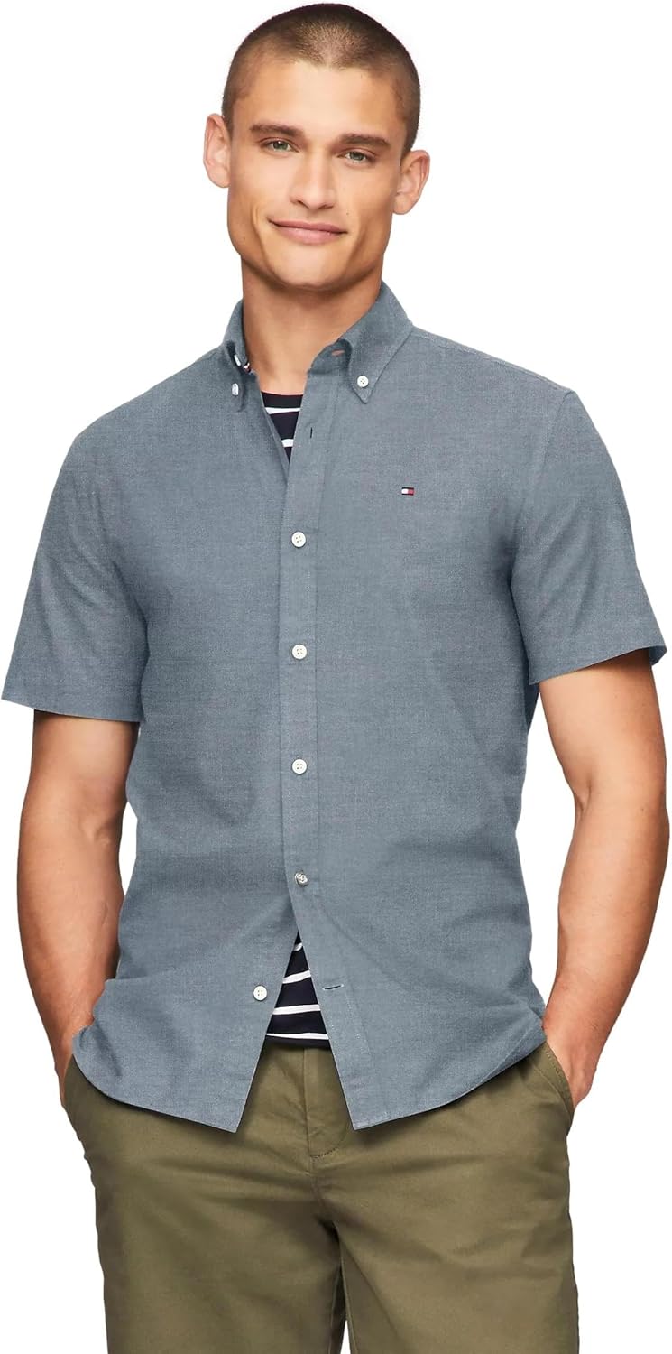 Мужская рубашка-оксфорд с коротким рукавом, классического кроя, Tommy Hilfiger, коллекция 2024, размер S, белый, Light Navy.
Мужская рубашка-оксфорд с коротким рукавом, классического кроя, Tommy Hilfiger, коллекция 2024, размер S, белый, Light Navy.