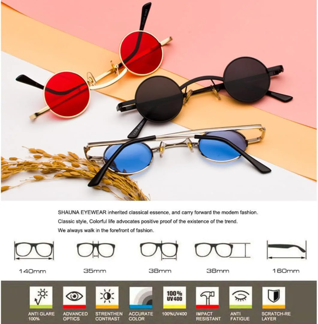 Солнцезащитные очки в стиле ретро-рок-панк с широкой переносицей, классические, маленькие, круглые, прозрачные, с защитой от УФ-излучения UV400 UATXTAU, 12
Солнцезащитные очки в стиле ретро-рок-панк с широкой переносицей, классические, маленькие, круглые, прозрачные, с защитой от УФ-излучения UV400 UATXTAU, 12