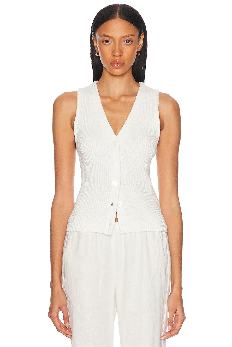 Вязаный жилет букле Enza Costa, Off White
Вязаный жилет букле Enza Costa, Off White