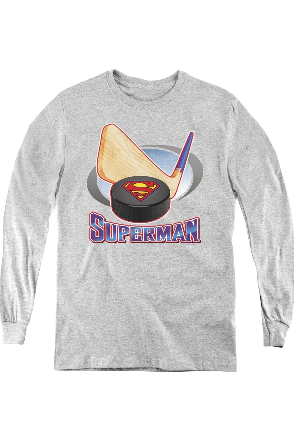 Футболка с длинным рукавом для юных хоккеистов с принтом Superman Gildan, Athletic Heather
Футболка с длинным рукавом для юных хоккеистов с принтом Superman Gildan, Athletic Heather