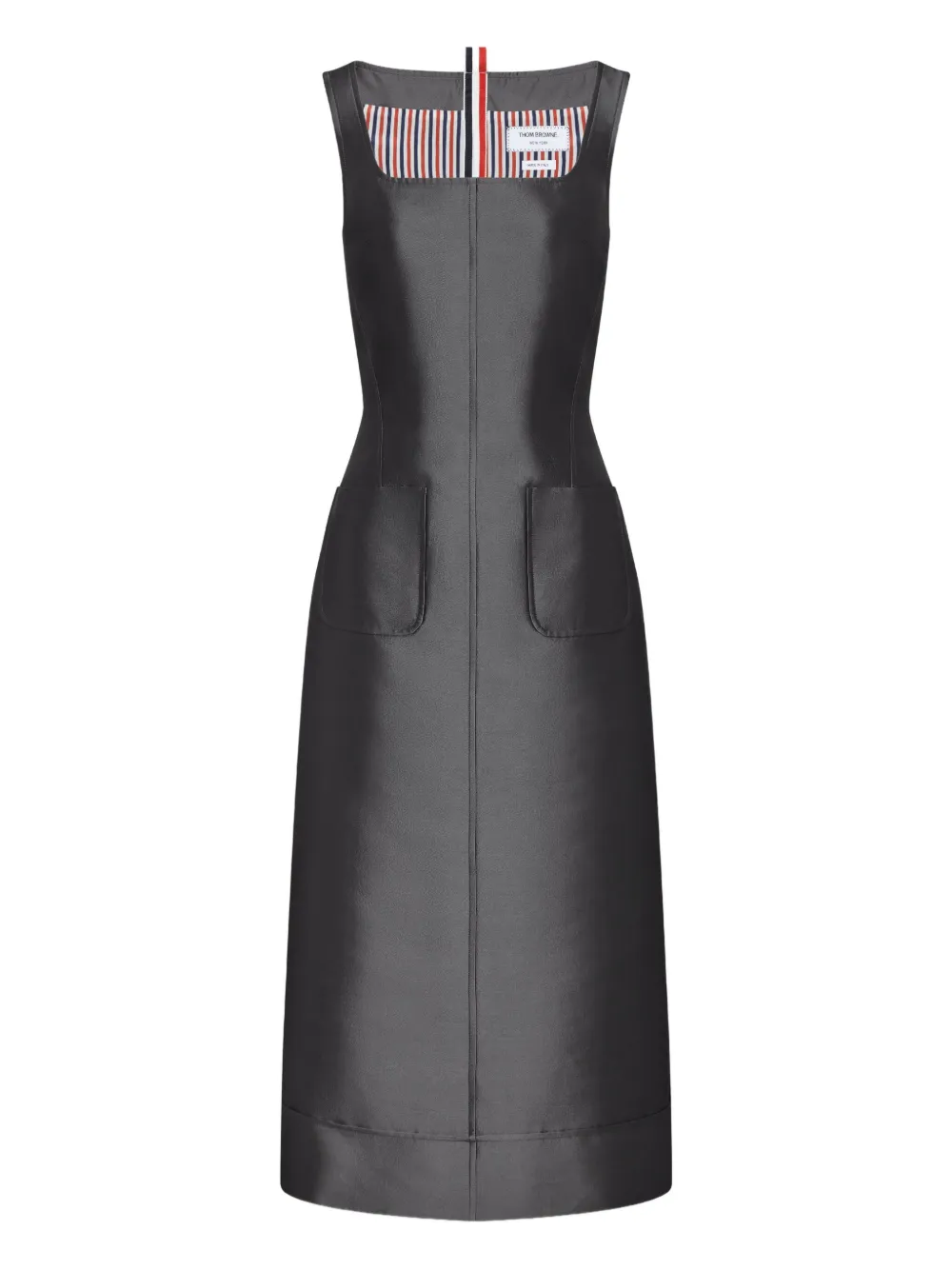 Платье с квадратным вырезом и накладным карманом THOM BROWNE, серый
Платье с квадратным вырезом и накладным карманом THOM BROWNE, серый